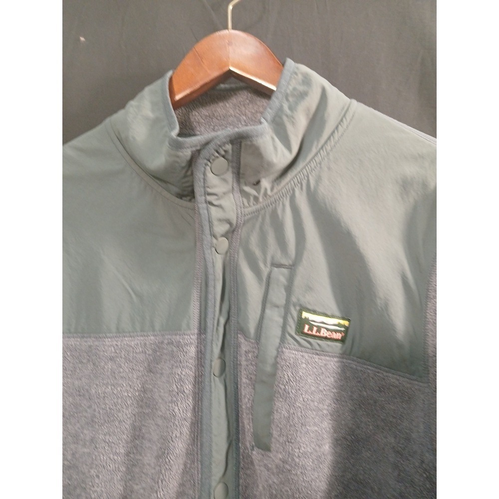 LL Bean Jacket Men's size Large sherpa fleece hybrid snap sweater pile workwear - Picture 8 of 9